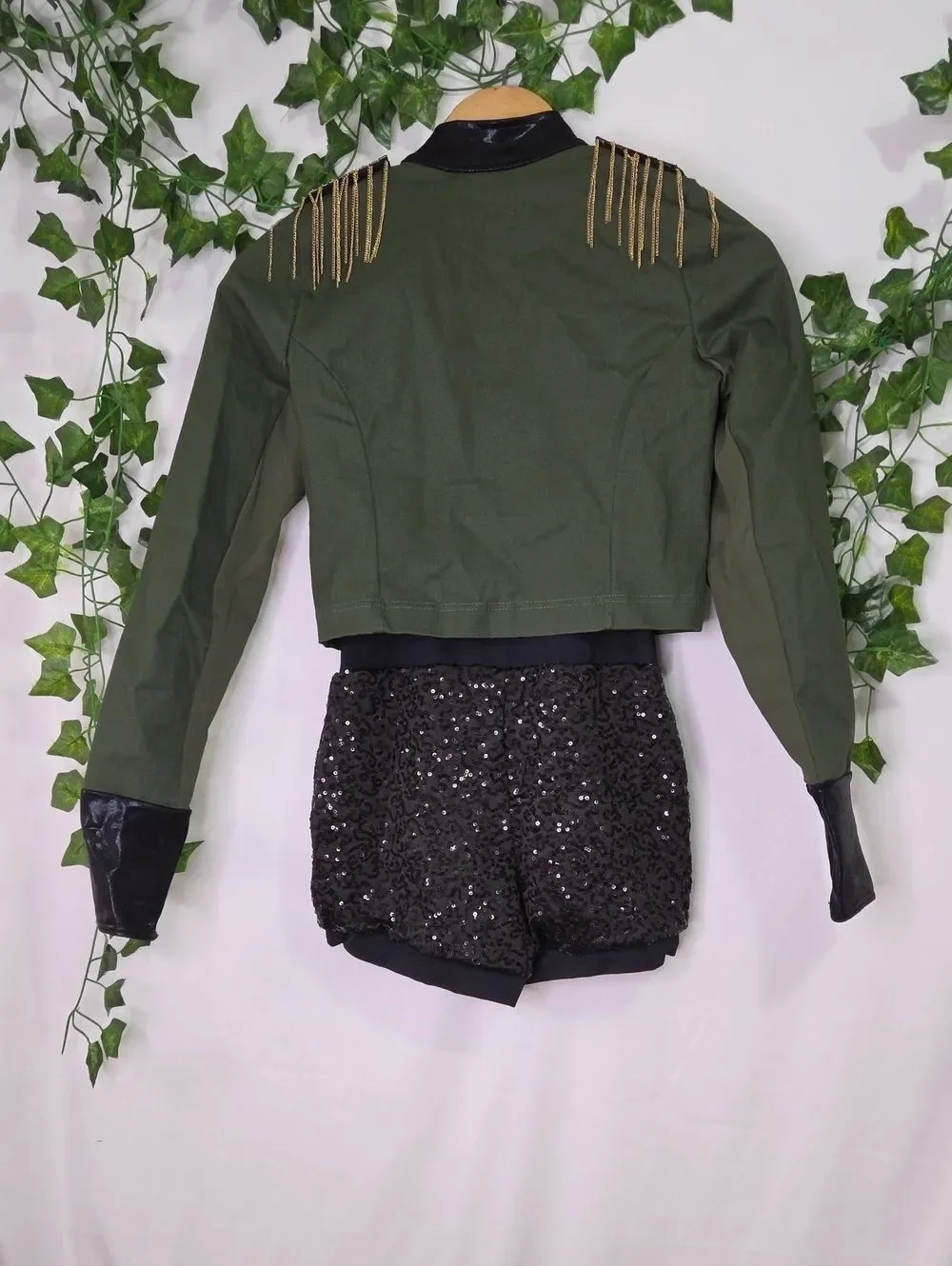 Weissman. Black Sequin W/Jacket. Dance Costume. Size LC. Like New